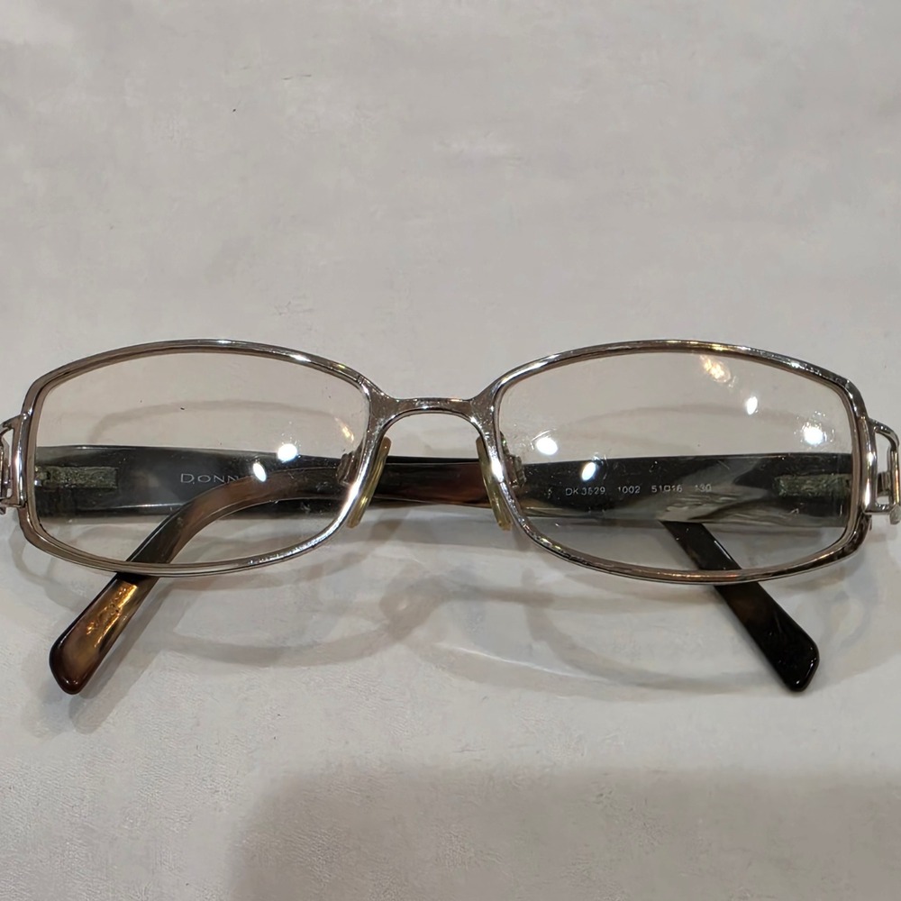 Donna Karan Eyeglasses Womens 51-16-130 Silver Tortoise DK3529 Italy